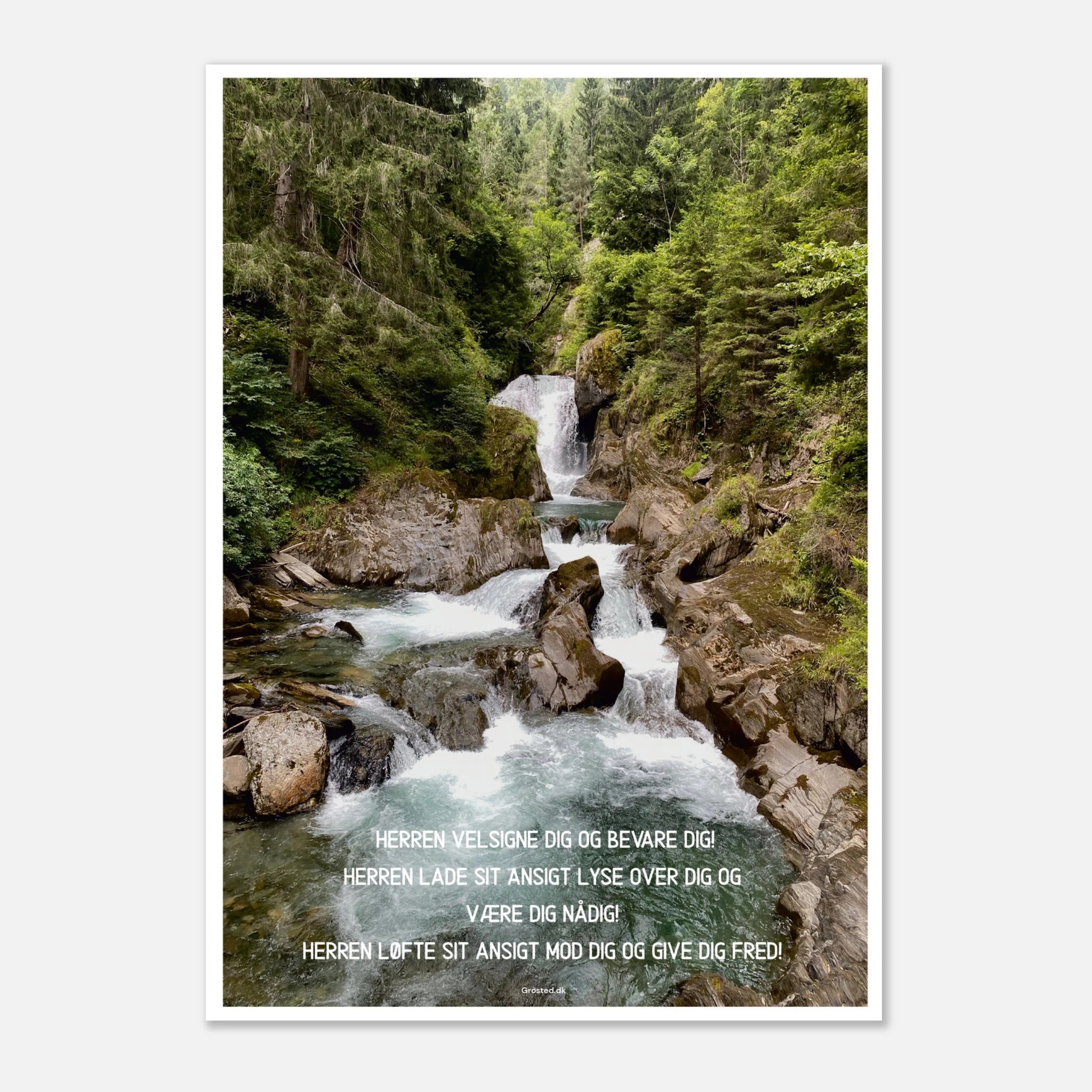 Plakat: Velsignelsen v. vandfald – Herren velsigne dig og bevare dig!